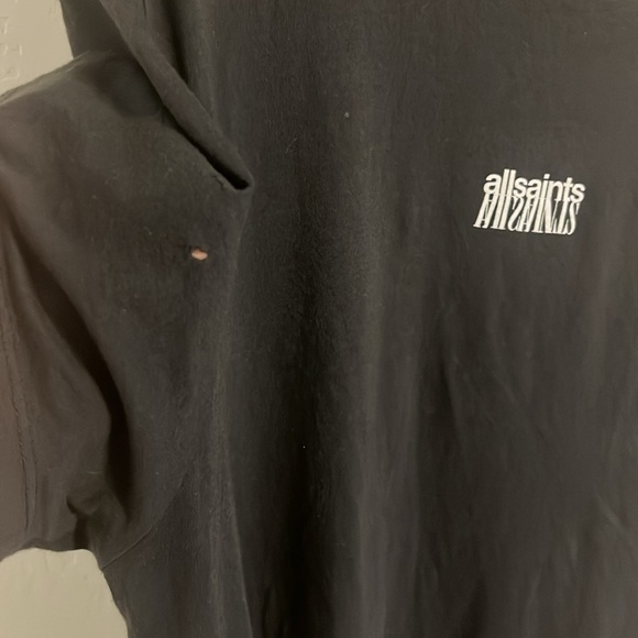 Black AllSaints Refract Cotton Logo Graphic Tee - Picture 4 of 8